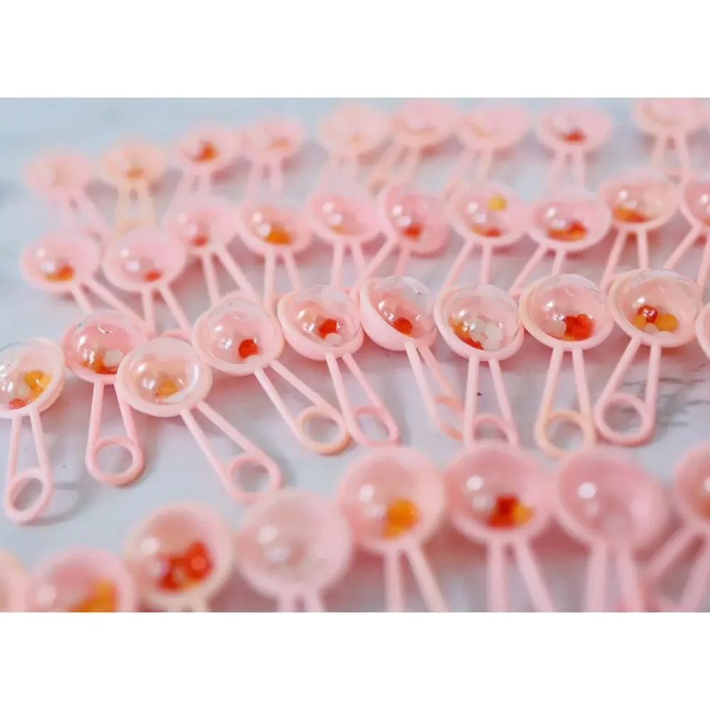 Lot of 95 Miniature Baby Rattles Baby Shower Gender Party Favors Cake Game Charm